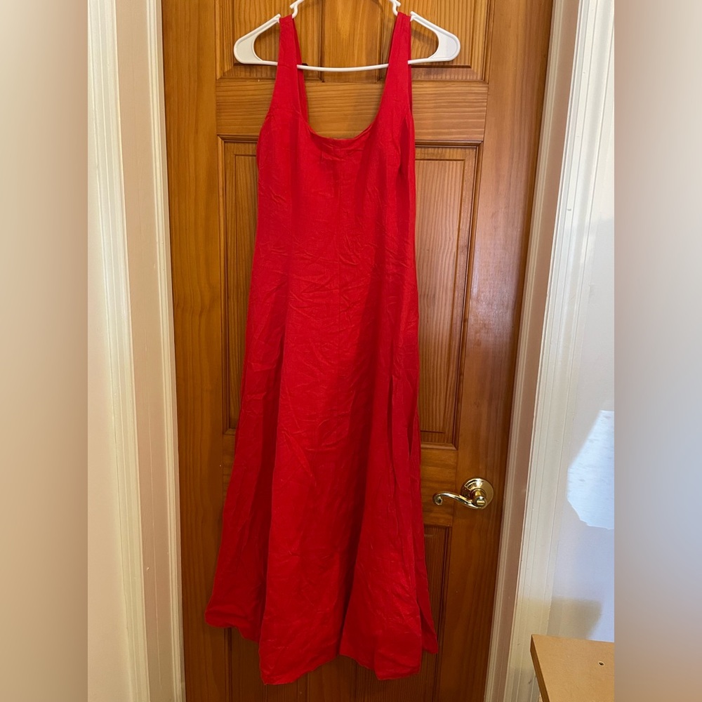 Red Linen Dress